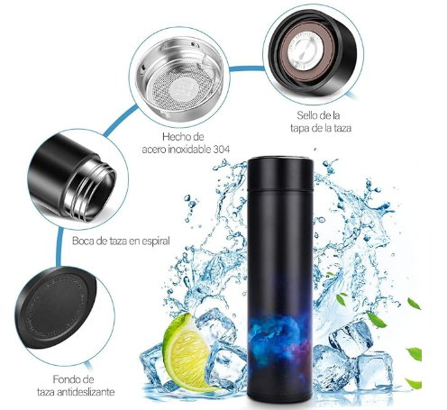 Botella Termica Digital con Pantalla LED + Infusor