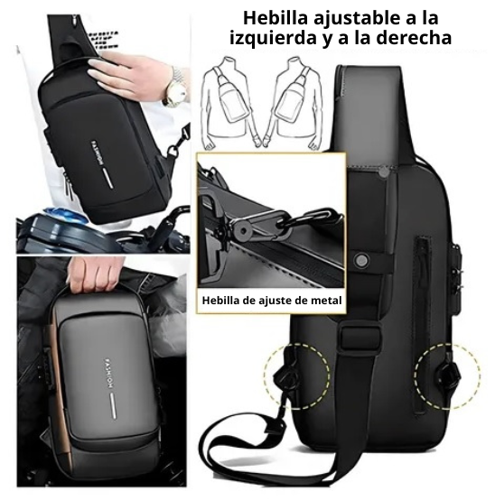 Mochila Cruzada Antirrobo con USB
